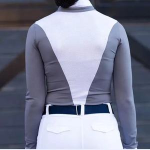 Vêtements d'équitation pour femmes, chemise de compétition avec col à manches longues et boutons - Product Image 6