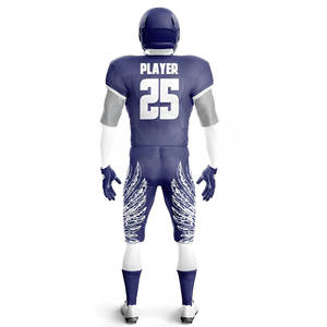 Uniforme de football américain respirant à manches courtes, personnalisé, de haute qualité et à prix abordable, en tissu 100 % polyester pour équipes - Product Image 2