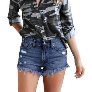 Short en jean tendance d'été de qualité à prix de gros, nouveau design, short en jean décontracté bleu clair - Product Image 6