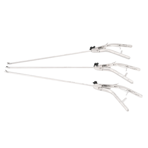 Portaagujas Laparoscópico Reutilizable de Acero Inoxidable, Tipo Pistola, con Mandíbula Recta y Curva, Certificado CE - Product Image 1