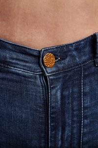 Pantalones Vaqueros Acampanados para Mujer, Hechos a Medida, OEM, con Bolsillos, Botones, Transpirables, Ajustados, con Logotipo Personalizado - Product Image 4