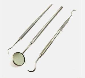 Kit d'examen dentaire, miroir de blanchiment des dents, curette, pinces, ensemble d'examen dentaire de base 3 pièces, certifié CE par Grip Surgical - Product Image 1