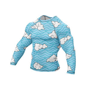 OEM Custom Logo Heat-Transfer Printed Men's 100% Polyester MMA Rashguard Short Compression Shirt Breathable Quick Dry UV - Product Image 4