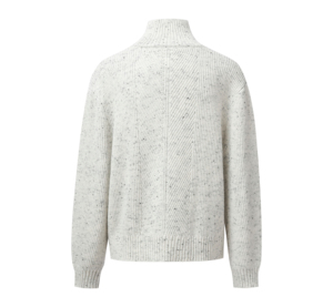 Suéter de Lana Premium para Hombre, Suave y Grueso, Tejido de Invierno, con Patrón a Rayas y Decoración de Encaje, 530g de Peso de Tela, OEM ODM - Product Image 5