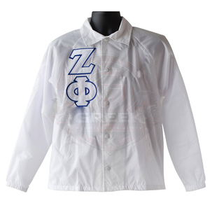 เสื้อแจ็คเก็ตกันลมแบบมีฮู้ด Custom Front Zeta Sorority ZPB สำหรับทุกเพศ ปักลายกันน้ำ ระบายอากาศได้ดี ผ้าแคนวาส ซับในผ้าไหม ทีมกรีก - Product Image 2