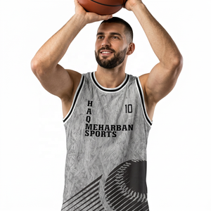 Camiseta de Baloncesto Deportiva para Hombre Marca Meharrban, Sin Mangas, Sublimada, Impresa, Absorbente de Humedad, Corte Regular, para Adultos, Todas las Temporadas, Cuello en V - Product Image 5