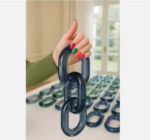 Cadena de Resina Acrílica Hecha a Mano para Mujer, Cadena de Eslabones, Gargantilla para Suéter, Estilo Moderno, para Negocios/Navidad/Fiestas - Product Image 1