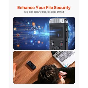 Grabadora de Voz Digital de 128 GB, Dispositivo de Grabación de Audio con Reproducción, Contraseña USB, 8730 Horas de Grabación Activada por Voz, Alta Capacidad - Product Image 4