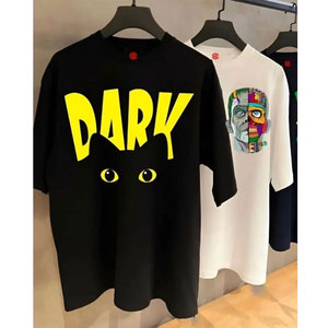 เสื้อยืดคอกลมแขนสั้นสีดำทรงปกติสำหรับผู้ชาย พิมพ์ลายการ์ตูนโครงกระดูก Lost Mars สไตล์ลำลอง ผ้าฝ้ายเจอร์ซีย์แห้งเร็ว - Product Image 6