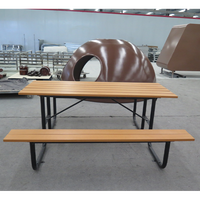 Mesa de Restaurante Portátil para Exteriores, de Malla Metálica, con Banco, Recubierta de Termoplástico, Rectangular, de 4, 6 o 8 Pulgadas, para Discapacitados, Mesa de Picnic