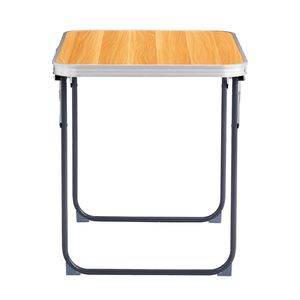 Tavolo da Campeggio in Alluminio Effetto Legno 2.3ft, Pieghevole per Esterni/Cucina/Palestra, Altezza Regolabile con Funzione di Stoccaggio per Parchi e Palestre - Product Image 3