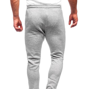 Men's Gray Woolen Straight Vintage Sweatpants Elastic Waist Drawstring Casual <b>Joggers</b> Side Pockets Midweight Cotton Autumn Wear - Product Image 5