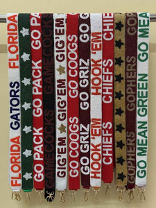 Sangle de sac brodée de perles Woo Pig Sooie, rouge et blanc, accessoires pour sac de jour de match, large, style guitare, ceinture de remplacement pour sac bandoulière - Product Image 2