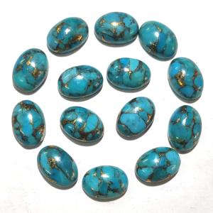 Pierre précieuse en cuivre vert Shagufta Bano, cabochon ovale naturel 10x14 pour la fabrication de bijoux du Rajasthan - Product Image 1