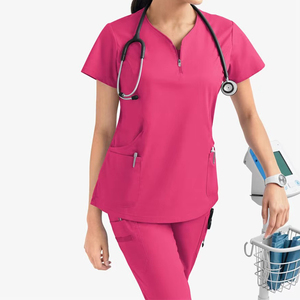 OEM Fashionable Women <b>Scrubs</b> <b>Sets</b> Stylish Short Sleeve Jersey Quick-drying Breathable Work Nursing <b>Scrub</b> <b>Sets</b> - Product Image 3