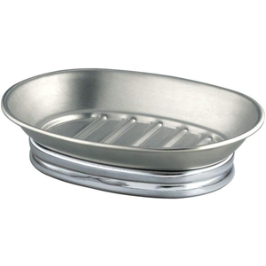 Prime Quality Stainless Steel <b>Soap</b> <b>Dish</b> <b>Holder</b> Oval Metal Design With Raised Ridges For Countertop Bathroom Accessory - Product Image 1