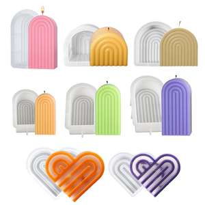 Moule en silicone pour bougie en gypse, savon artisanal, bougie aromathérapeutique en forme d'arche rayée, arche d'amour - Product Image 1