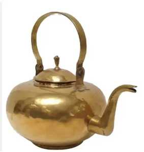 Tetera de Latón Vintage Hecha a Mano, Estilo Tradicional, Ecológica, de Doble Pared, con Silbato, para Servir Café y Té - Product Image 1