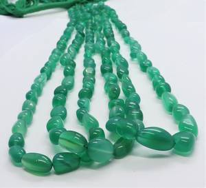 Perles en onyx vert naturel AAA, forme irrégulière, lisses, 6-8 mm, perles en onyx vert pour la fabrication de bijoux, vente en gros - Product Image 1