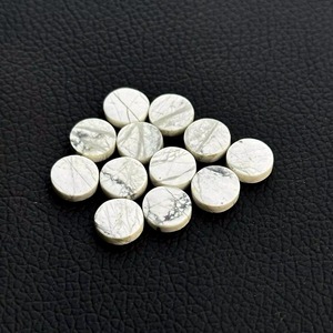 Cabochon rond plat en howlite blanche naturelle de 10 mm, qualité AAA, pierre précieuse en vrac, taille personnalisée disponible en gros sur le site de vente en ligne - Product Image 5