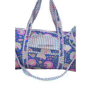 Sac de voyage matelassé vintage pour femme en coton 100% pur, pour la plage, l'été, l'hiver et l'automne - Product Image 5