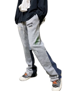 Custom Wholesale <b>Men's</b> Jogger <b>Trousers</b> Flared <b>Men</b> Sweatpants Patchwork Paint Splatter <b>Elastic</b> Track <b>Men's</b> Pants - Product Image 3