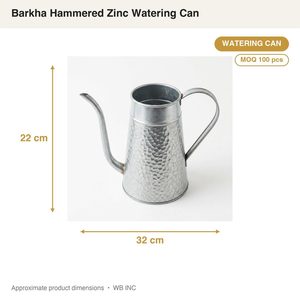Arrosoir artisanal en fer galvanisé de 32 cm, zinc brut martelé, style vintage Barkha, pour la décoration intérieure et les hôtels - Product Image 4