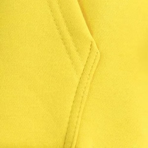Sudadera con Capucha Amarilla para Hombre, Corte Regular, Felpa, Informal, para Otoño, Tejida, de Color Sólido, con Bolsillos - Product Image 4