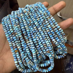 Cuentas de Turquesa Golden Hill de 4mm-6mm, Lisas y en Forma de Rondelle, Tira de 16 Pulgadas, Cuentas de Turquesa Lavanda Natural Rara de Kazajstán - Product Image 1