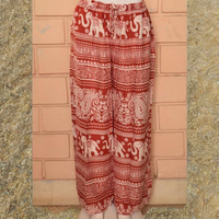 Pantalones Harem de Rayón con Estampado de Elefantes para Mujer, Casuales, de Cintura Alta, Elásticos, Transpirables, Ecológicos, Estilo Bohemio, para Verano