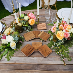 Rabeh Export Round Square Walnut <b>Bamboo</b> Coaster Custom Beer Drink Print Wooden MDF Coaster Wooden walnut coasters - Product Image 1