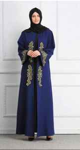 Women's Elegant <b>Modest</b> Hand Embroidered Casual XXL Kimono Abaya Breathable Button Feature Handmade for Adults - Product Image 2