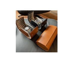 Custom Luxury Hexagon PU Leather Single <b>Watch</b> Case Portable Travel <b>Watch</b> Storage Box Organizer Roll with Logo for <b>Men</b> Organizer - Product Image 2