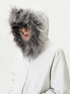 เสื้อฮู้ดซิปผู้ชาย ผ้าฟลีซขนสัตว์ 100% ผ้าฝ้าย แขนยาว อุ่นสบาย เหมาะสำหรับกิจกรรมกลางแจ้ง เสื้อโค้ทขนฟู มีฮู้ด - Product Image 5