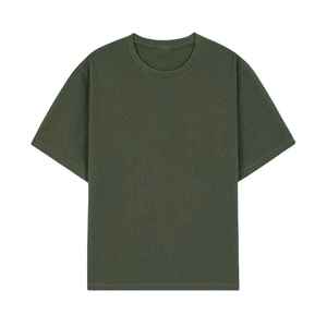 Premium Quality Heavyweight Textured <b>Waffle</b> Knit Men's Oversized Drop Shoulder Olive Green T <b>shirt</b> - Product Image 6