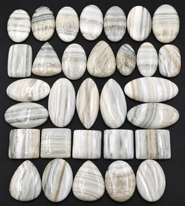ARTS JEWELS Natural White Chalcedony Mixed Shapes (Triangle/Oval/Pear/Cabochon) Color Play/<b>Fire</b> Optical Effect Wholesale Loose - Product Image 5