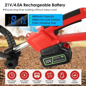 Coltivatore Elettrico a Batteria 21V ad Alta Potenza, 4 Lame, 16 Denti in Acciaio, Batteria 4000mAh con Display, 4 Lame, 16 Coltivatori/Aratri - Product Image 3