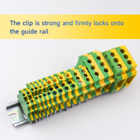 Borne de mise à la terre sur rail DIN en nylon PA66 USLKG 5 4mm², connecteur de terre PE vert-jaune, CE IEC947-7-1, gravé, lisse, sans bavures