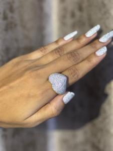 Luxury Iced Heart Moissanite <b>Ring</b> Micro Pave Sparkling <b>Statement</b> <b>Ring</b> For Women Hip Hop Jewelry Gift - Product Image 5