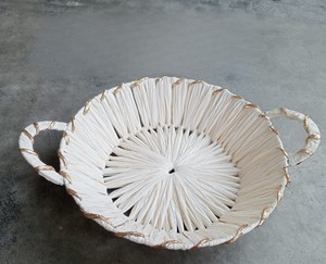 Cesta de Mimbre Tejida a Mano, Blanca, Decorativa, Redonda, Bandeja de Almacenamiento Ecológica, para Frutas, Pan, Centro de Mesa, Organizador - Product Image 5