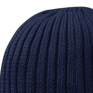 Bonnet en tricot unisexe 100% acrylique, bonnet d'hiver à revers avec pompon, style décontracté, gris. - Product Image 3