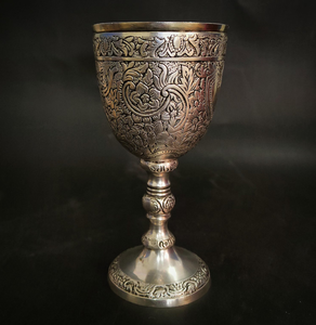 Gobelet à vin en métal fait main personnalisé en gros, design gaufré, en laiton, style vintage, verre à bière de luxe, exportateur - Product Image 3