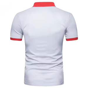 เสื้อคอเต่าผู้ชายแฟชั่นใหม่คุณภาพสูง ผ้าฝ้ายระบายอากาศดี พิมพ์ลายลำลอง สีสันปรับแต่งได้ แขนสั้นด้านหน้า แห้งเร็ว - Product Image 2