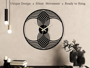 Horloge murale moderne en métal, design circulaire ondulé entrelacé, horloge décorative contemporaine, horloge artistique pour chambre à coucher, salon - Product Image 3