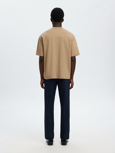 เสื้อยืดโอเวอร์ไซส์ผู้ชาย สีพื้น ผ้าฝ้าย คอกลม แขนสั้น สไตล์ลำลอง สตรีทแวร์ ทรงพอดีตัว ผ้าเจอร์ซีย์ถัก - Product Image 4