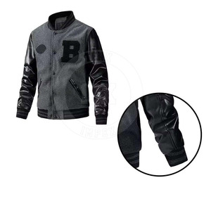 Veste d'hiver en mélange de laine de qualité supérieure avec patch en chenille brodé, boutons-pression, style streetwear décontracté, veste de type Letterman, vêtement d'extérieur - Product Image 6