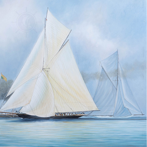 Impression sur toile Britannia et Vigilant off the Royal Yacht Squadron Headquarters 89.15Lx3.3Wx59.7H cm - Product Image 5