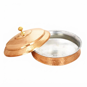 Handmade Hammered Copper Fry <b>Pan</b> <b>Small</b> Shallow Cookware with Double Handles Restaurant Tableware - Product Image 6