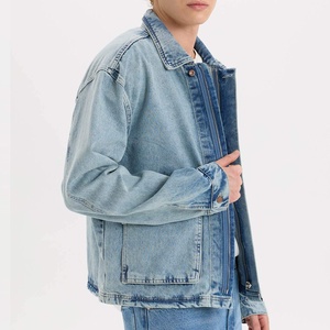 <b>Custom</b> OEM Service Acid Wash <b>Denim</b> <b>Jacket</b> for Men 100% Cotton Streetwear Style - Product Image 1