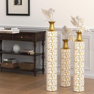 Traditional Bronze Floor <b>Vase</b> With Handle Elegant <b>Decorative</b> Centerpiece for Living Room Bedroom Dining Room Entryway - Product Image 2